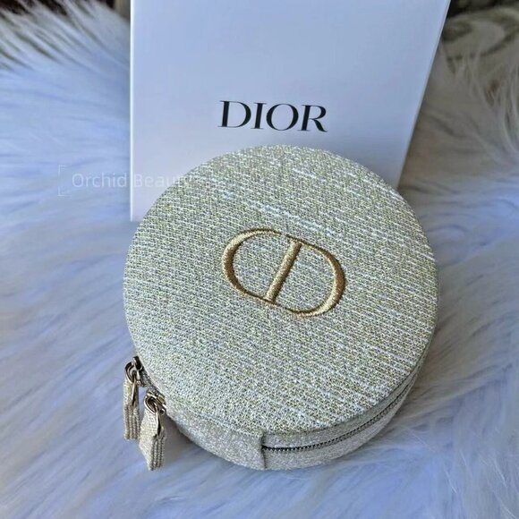 Dior Trousse Cosmetic Makeup Jewlery Pouch~Build in Bag Double Zippers~New - Picture 1 of 8